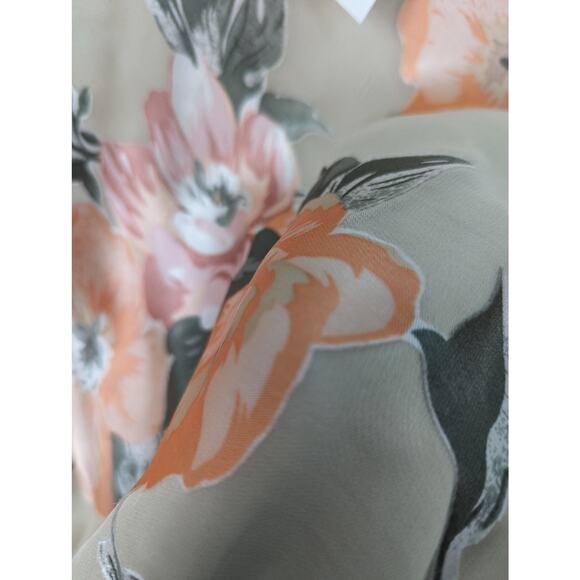 Vintage 90's Y2k Casual Corner Silk Blend Floral Midi Dress Sheer Overlay NWT 8 - Picture 9 of 10